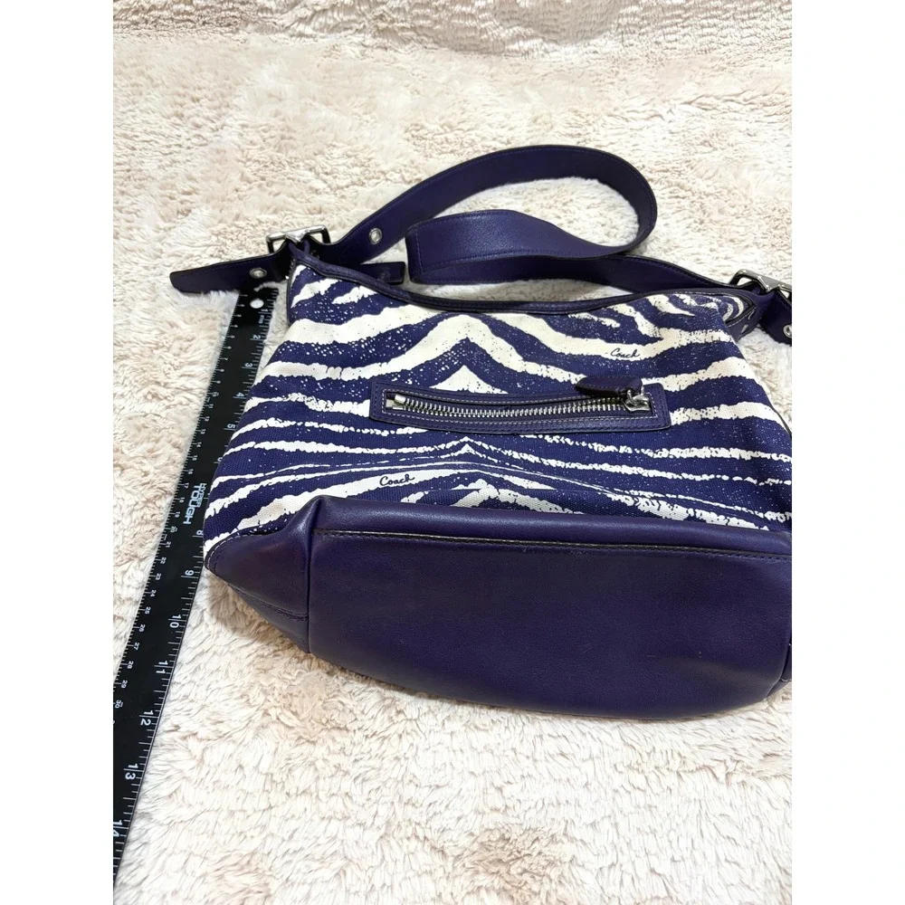 VINTAGE Coach Legacy Purple Zebra Canvas Zip Indie Sleaze Duffle Hobo Bag 23410